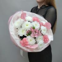 Букет из хризантем, гвоздик и альстромерии с доставкой в Челябинске