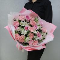 Букет с розами, альстромериями и гвоздиками с доставкой в Челябинске