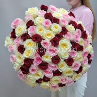 Фото Букет из 101 розы Эквадор 50 см. Цвет на выбор