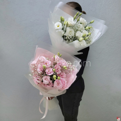 Букет из эустомы и гипсофилы с доставкой в Челябинске