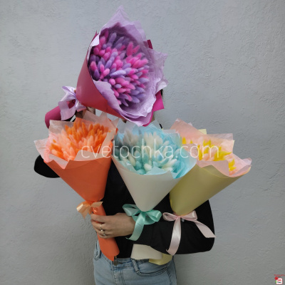 Букет сухоцветов с лагурусом с доставкой в Челябинске