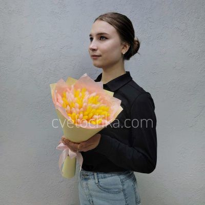 Букет сухоцветов с лагурусом №17. Цвет на выбор