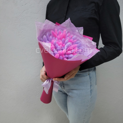 Букет сухоцветов с лагурусом №17. Цвет на выбор