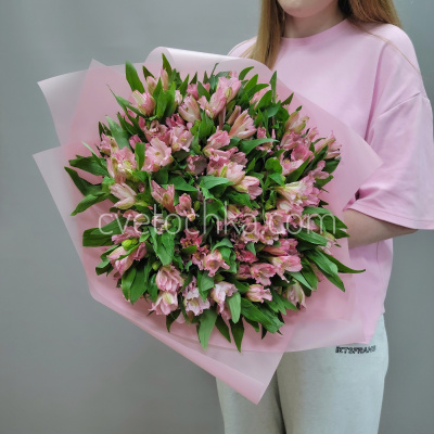 Акция! 25 розовых альстромерий