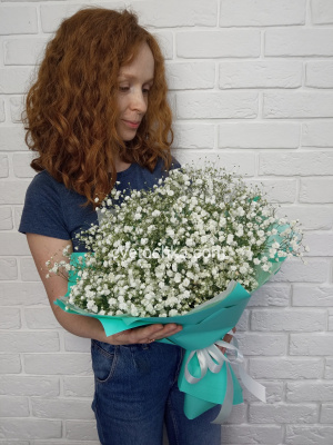 "Белое облако" букет из белой гипсофилы