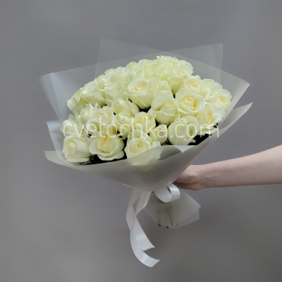 Букет из 35 белых мини роз